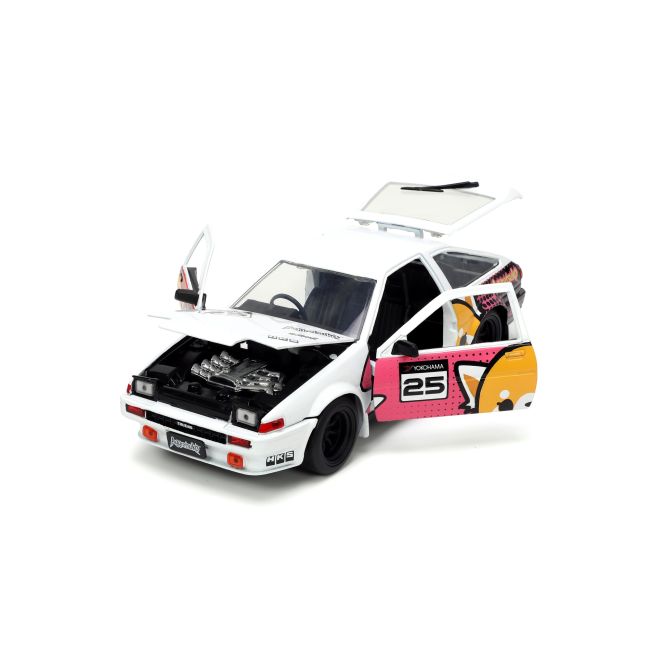 JADA AGGRETSUKO SET MASINUTA METALICA SI FIGURINA AGGRETSUKO SI TOYOTA TRUENO SCARA 1:24 VIV253255056