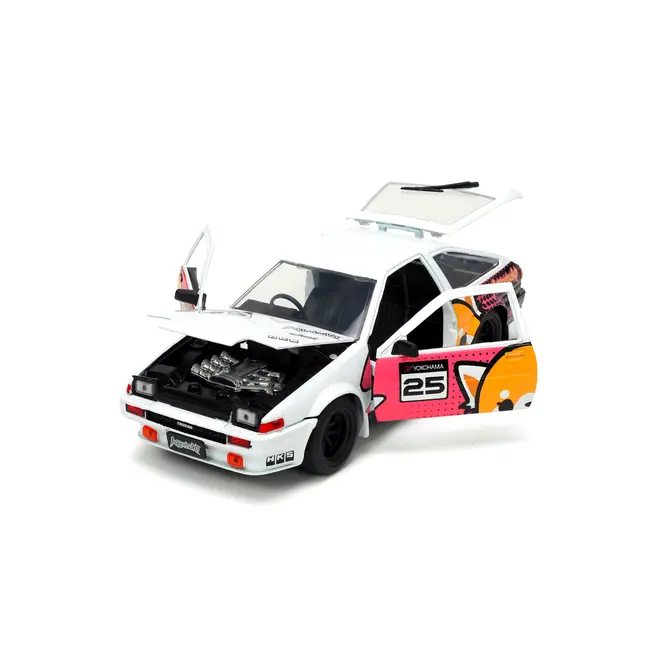 JADA AGGRETSUKO SET MASINUTA METALICA SI FIGURINA AGGRETSUKO SI TOYOTA TRUENO SCARA 1:24 VIV253255056