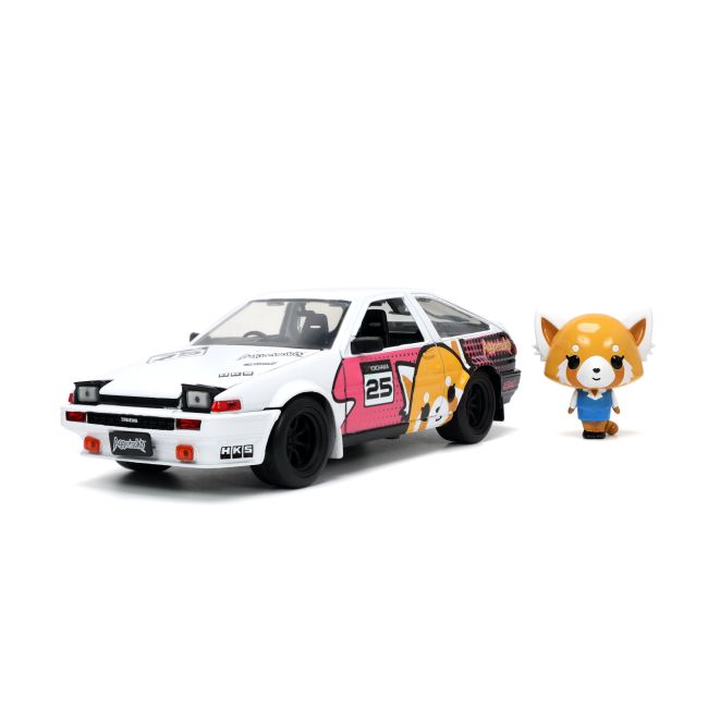 JADA AGGRETSUKO SET MASINUTA METALICA SI FIGURINA AGGRETSUKO SI TOYOTA TRUENO SCARA 1:24 VIV253255056
