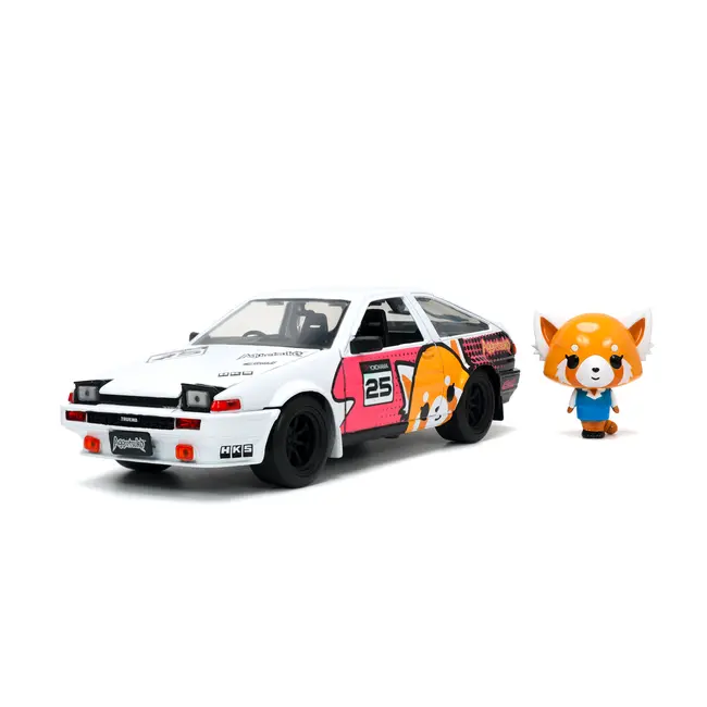 JADA AGGRETSUKO SET MASINUTA METALICA SI FIGURINA AGGRETSUKO SI TOYOTA TRUENO SCARA 1:24 VIV253255056