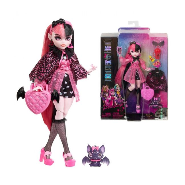 MONSTER HIGH PAPUSA DRACULAURA CU ANIMALUT SI ACCESORII VIVMTHHK51