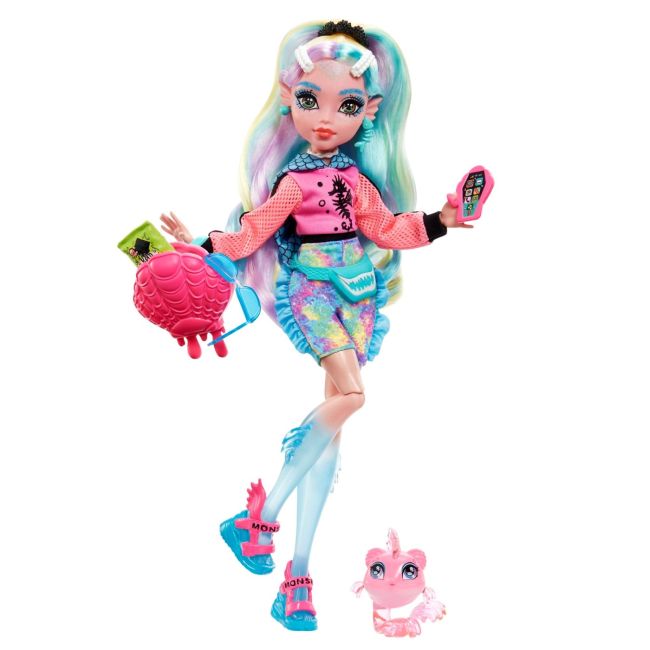 MONSTER HIGH PAPUSA LAGOONA BLUE CU ANIMALUT SI ACCESORII VIVMTHHK55