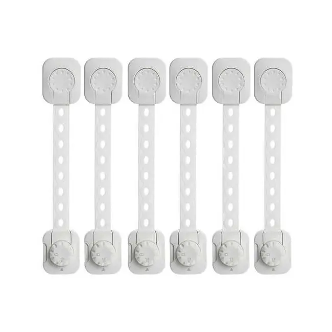 Set 6 sisteme de siguranta multifunctionale reglabile 23.3 cm, cu lacat Iso Trade MY6843 BBJMY6843_Alb