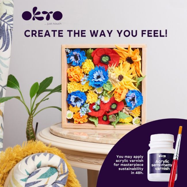 Set creatie Wood &amp; Craft - Flowers, 21*21cm - Freedom KRTOK10012