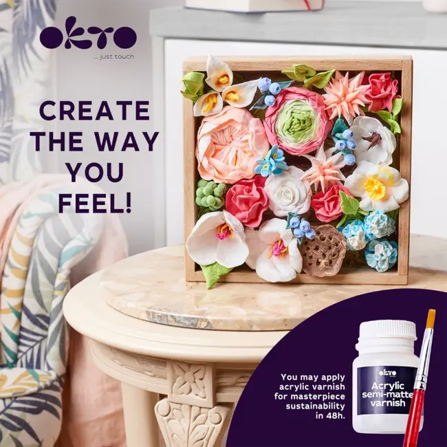 Set creatie Wood &amp; Craft - Flowers, 21*21cm - Romance KRTOK10014
