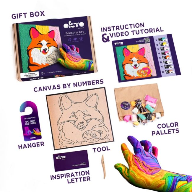 Set pictura cu argila usoara, 29*29 cm -  Fox KRTOK20001