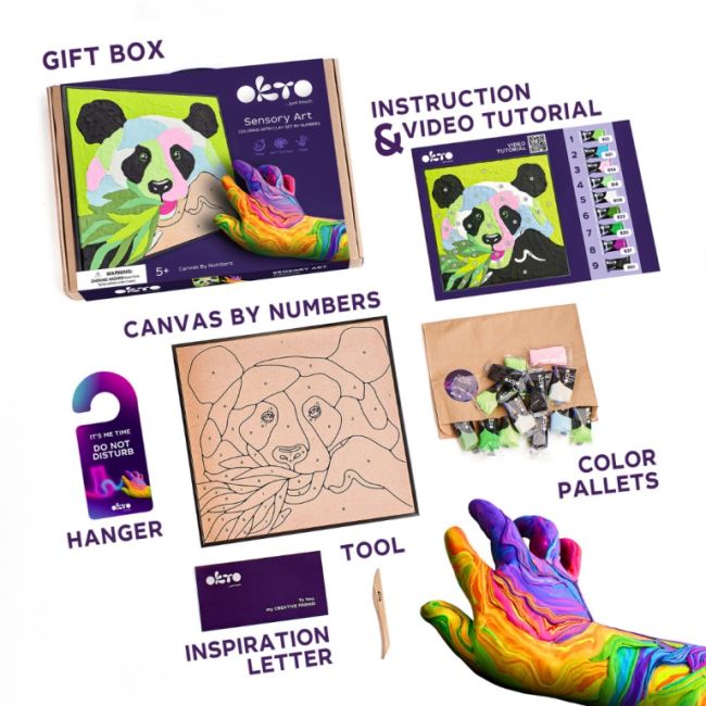 Set pictura cu argila usoara, 29*29 cm - Panda KRTOK20000