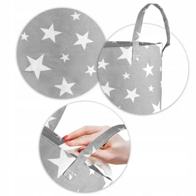 Cos mare pentru depozitarea jucariilor nukido - gri cu stele edeedi740220