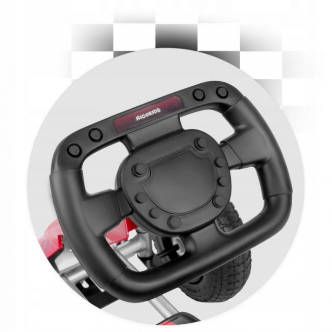 Kart cu pedale si roti gonflabile, varsta 3-7 ani, gokart rk-591 ricokids 759101, rosu edeedi759101