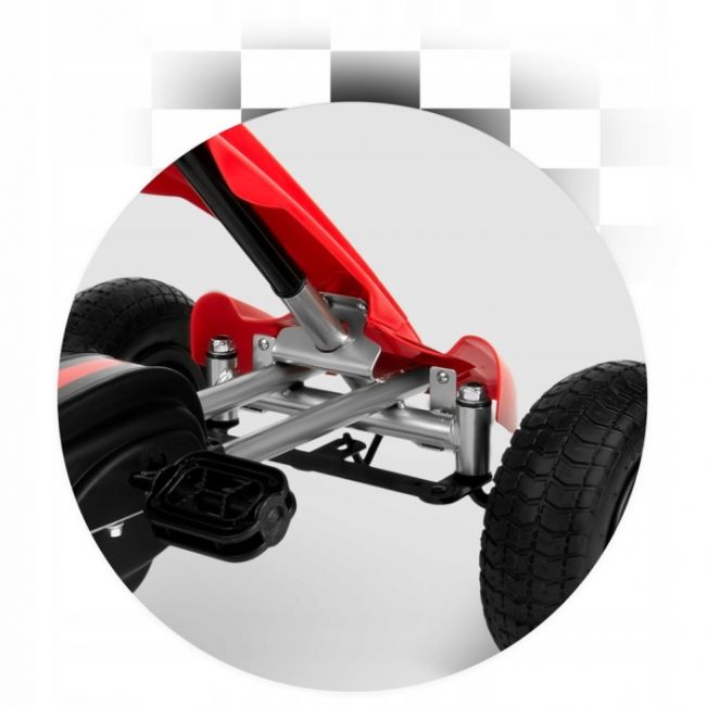 Kart cu pedale si roti gonflabile, varsta 3-7 ani, gokart rk-591 ricokids 759101, rosu edeedi759101