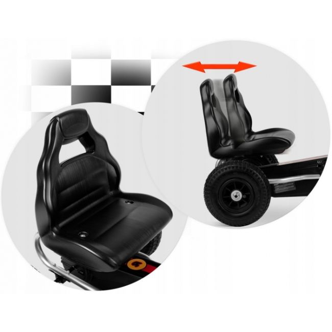 Kart cu pedale si roti gonflabile, varsta 3-7 ani, gokart rk-591 ricokids 759101, rosu edeedi759101
