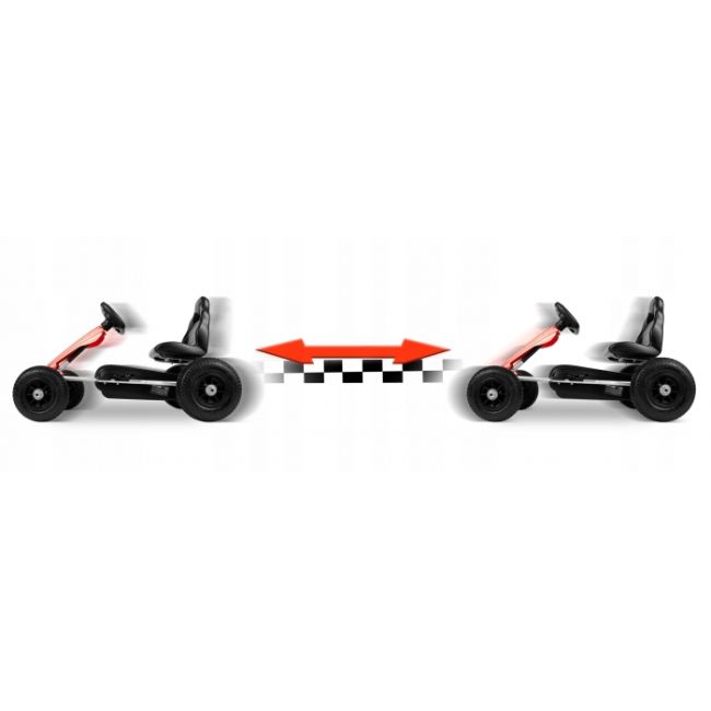 Kart cu pedale si roti gonflabile, varsta 3-7 ani, gokart rk-591 ricokids 759101, rosu edeedi759101