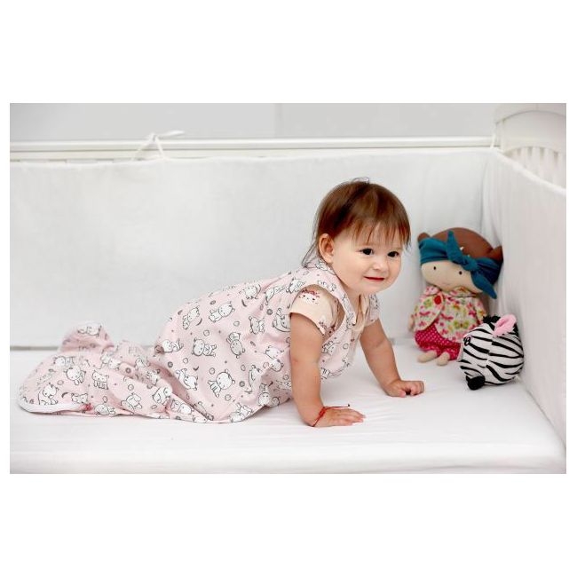 Sac de dormit copii, Baby Bear roz, din bumbac, 130 cm, 1.5 tog KDEA13015BBR