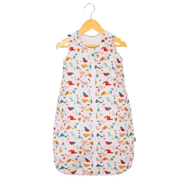 Sac de dormit copii, Cute Dinosaurs, din bumbac, 130 cm, 1,5 tog KDEA13015CDINO