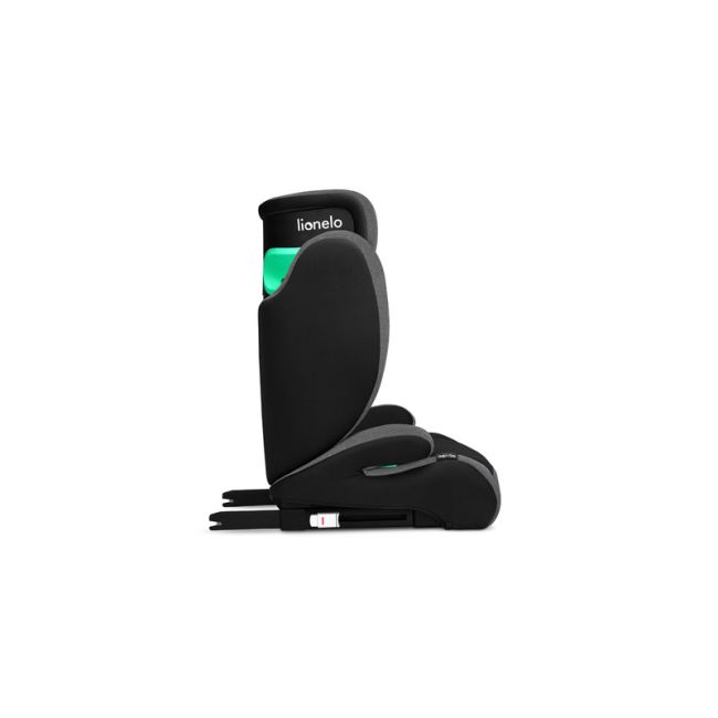 Lionelo - Scaun auto, Hugo i-Size, Universal, Orientare in directia sensului de mers, Reglabil, Conform standardului de securitate R129, 100-150 cm, 4-12 ani, Gri BYNLO-HUGO_I-SIZE_BLACK_GREY
