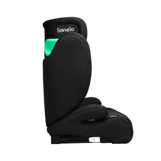 Lionelo - Scaun auto, Hugo i-Size, Universal, Orientare in directia sensului de mers, Reglabil, Conform standardului de securitate R129, 100-150 cm, 4-12 ani, Negru BYNLO-HUGO_I-SIZE_BLACK_CARBON