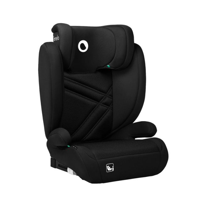 Lionelo - Scaun auto, Hugo i-Size, Universal, Orientare in directia sensului de mers, Reglabil, Conform standardului de securitate R129, 100-150 cm, 4-12 ani, Negru BYNLO-HUGO_I-SIZE_BLACK_CARBON