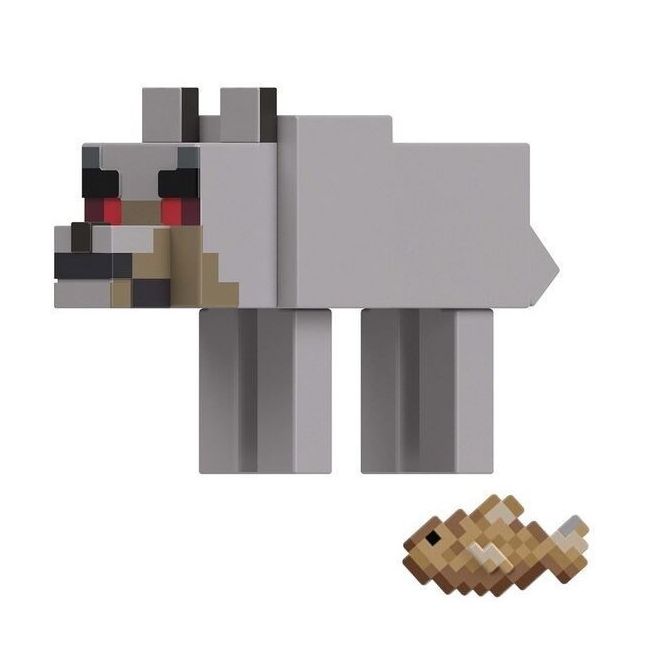 MINECRAFT CRAFT A BLOCK FIGURINA STRONGHOLD HOSTILE WOLF 8CM VIVMTGTP08_HLB26