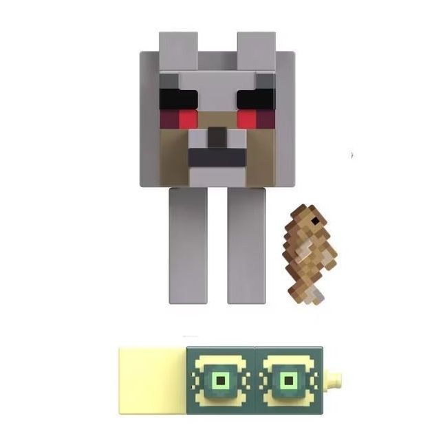 MINECRAFT CRAFT A BLOCK FIGURINA STRONGHOLD HOSTILE WOLF 8CM VIVMTGTP08_HLB26