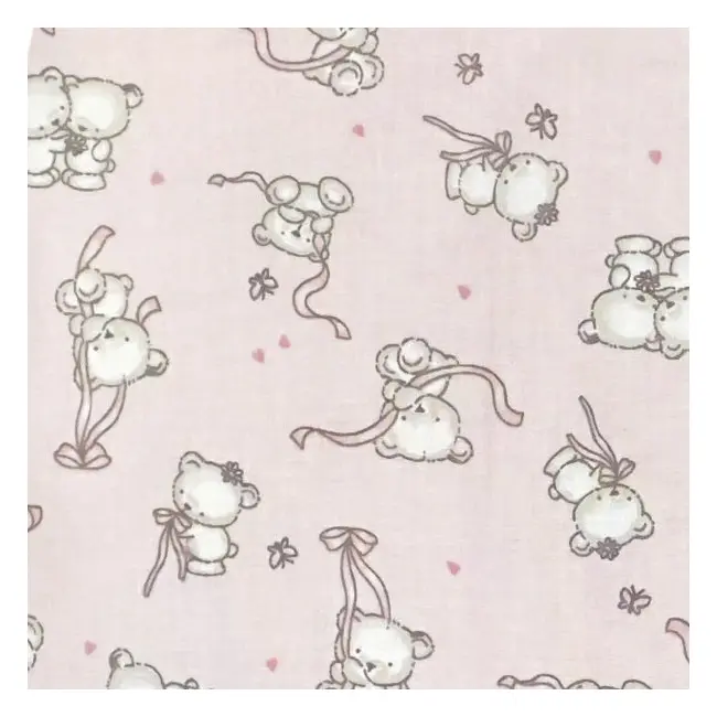 Sac de dormit copii, Loving Bear Pink, din bumbac, 130 cm, 1.5 tog KDEA13015LBP