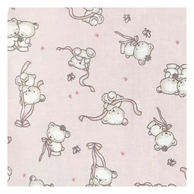 Sac de dormit copii, Loving Bear Pink, din bumbac, 140 cm, 1.5 tog KDEA14015LBP