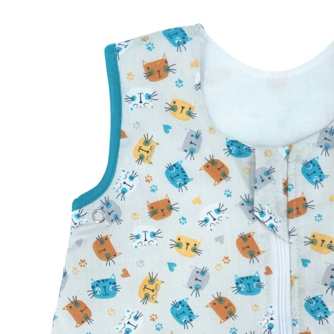 Sac de dormit copii, Miau Miau, din bumbac  , 140 cm, 1.5 tog KDEV14015MIAU