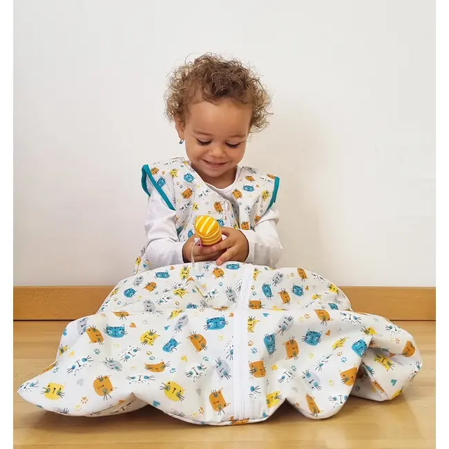 Sac de dormit copii, Miau Miau, din bumbac  , 85 cm, 0.4/0.5 tog KDEV8505MIAU