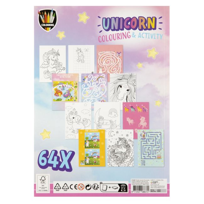 Carte de colorat cu activitati - unicorn
