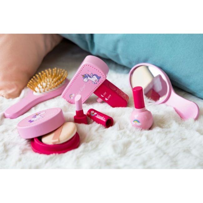Gentuta de make-up cu 6 elemente din lemn ecotoys ph10c001 edeediph10c001