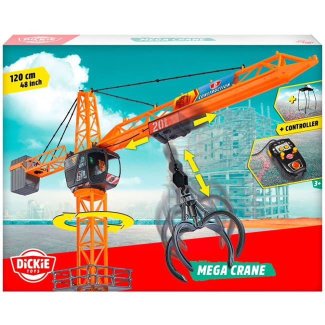 Jucarie dickie toys macara mega crane 120 cm cu telecomanda hubs201139012