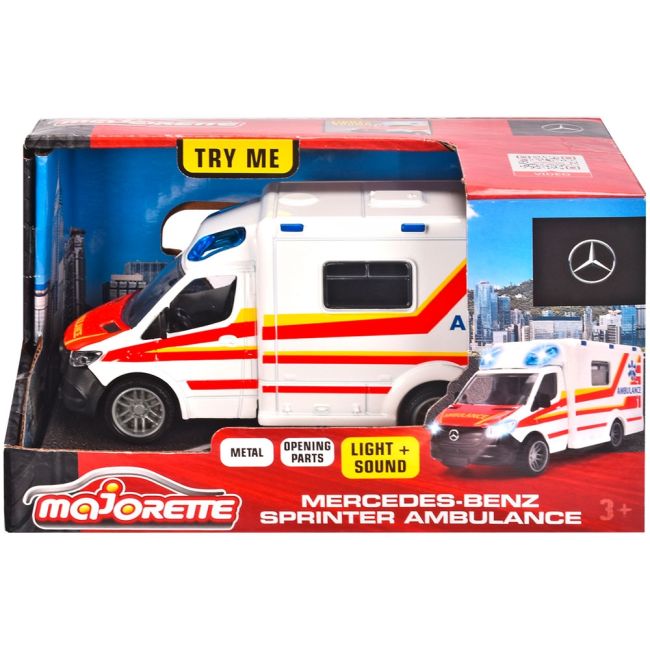 Masina ambulanta majorette mercedes-benz splinter cu lumini si sunete hubs213712001038