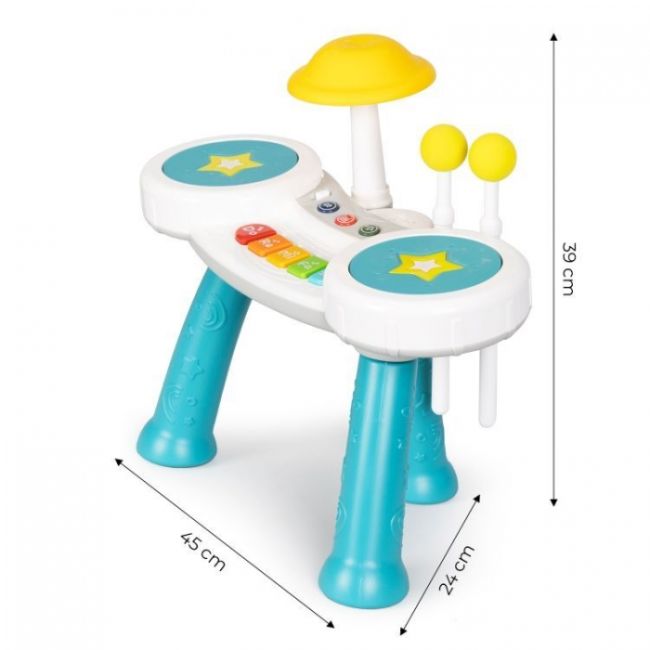 Masuta muzicala cu pian si tobe pentru copii huanger he0525 edeedihe0525
