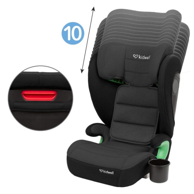 Scaun auto cu isofix 15-36 kg kidwell weston - grey black edeedifosawes04a0