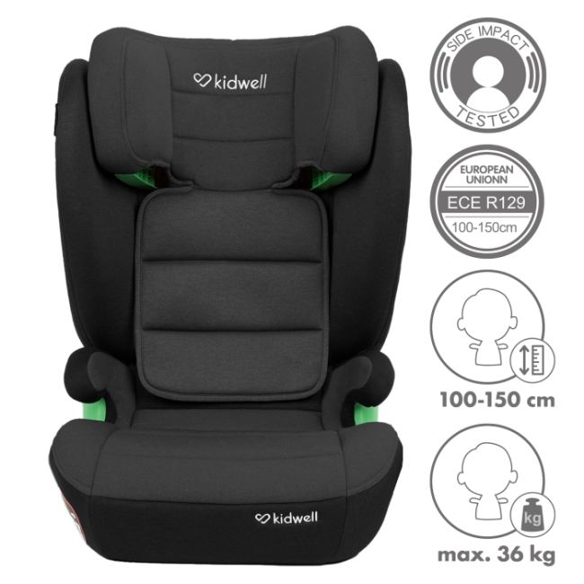 Scaun auto cu isofix 15-36 kg kidwell weston - grey black edeedifosawes04a0