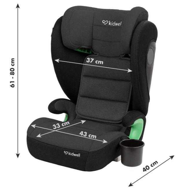 Scaun auto cu isofix 15-36 kg kidwell weston - grey black edeedifosawes04a0
