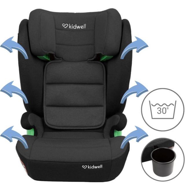 Scaun auto cu isofix 15-36 kg kidwell weston - grey black edeedifosawes04a0