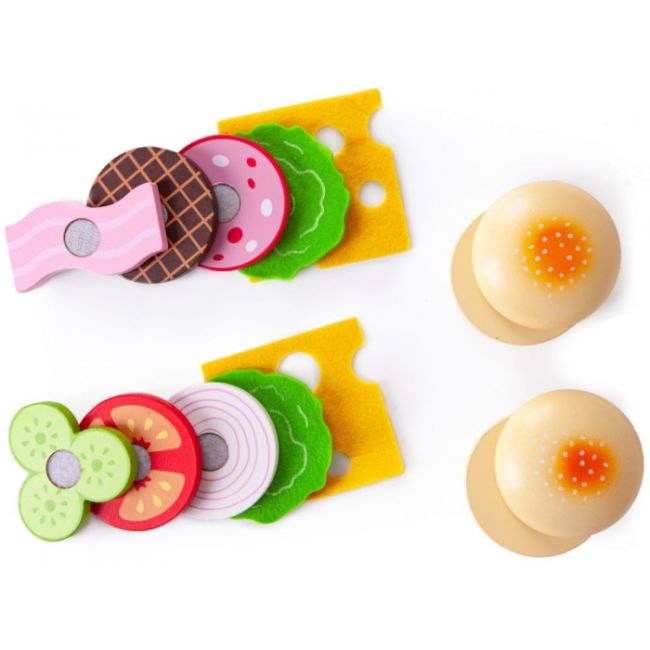 Set de 2 burgeri din lemn ecotoys 4220 edeedi4220