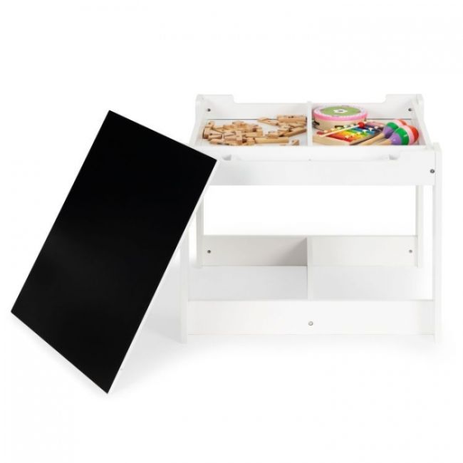 Set de masa cu doua scaune pentru copii ecotoys fh-kr200010 edeedifh-kf200010-white