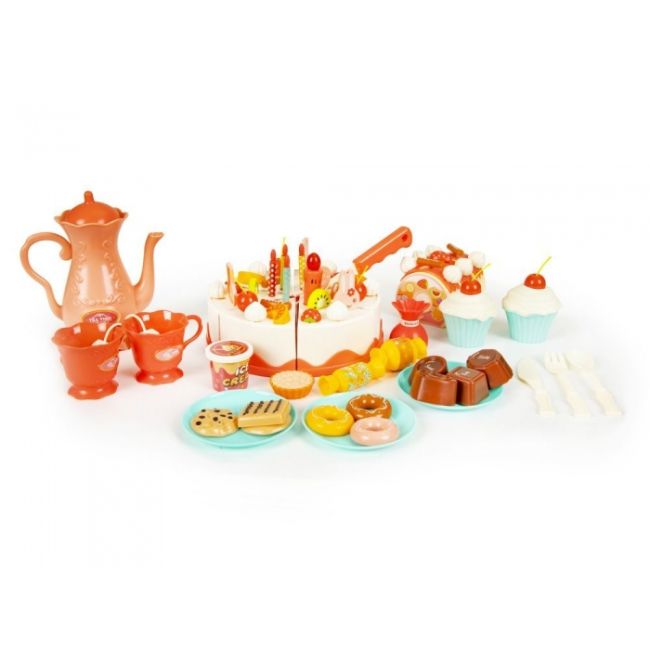 Set tort aniversar cu accesorii, 82 de elemente, ecotoys hc417716 edeedihc417716