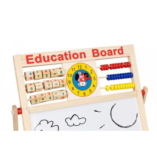 Tabla educationala din lemn cu doua fete si accesorii ecotoys mb552 edeedimb552