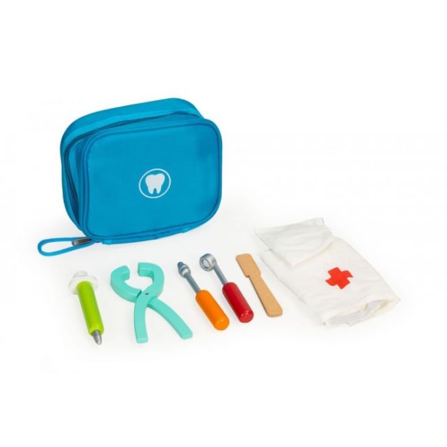 Trusa medicala cu 7 elemente din lemn ecotoys little dentist - ph10d002 edeediph10d002