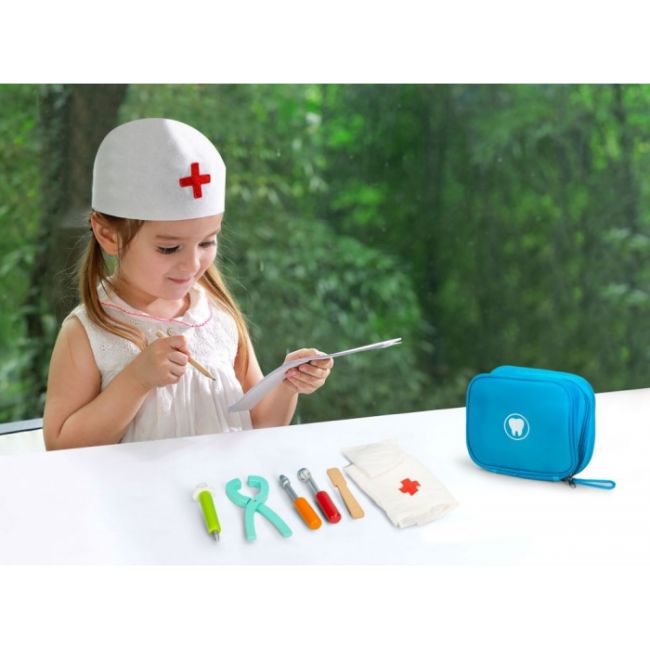 Trusa medicala cu 7 elemente din lemn ecotoys little dentist - ph10d002 edeediph10d002