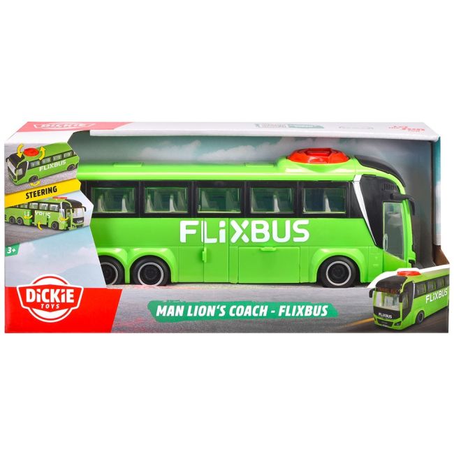 Autobuz dickie toys man lion's coach 26,5 cm flixbus verde hubs203744015