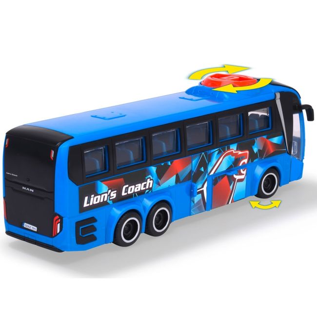 Autobuz dickie toys man lion's coach 26,5 cm albastru hubs203744017