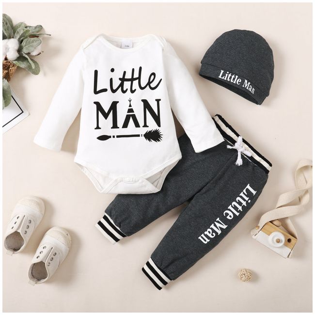 Compleu pentru baietei - little man (marime disponibila: 3-6 luni (marimea 18 incaltaminte)) li622-r1.3-6 luni (marimea 18 incaltaminte)