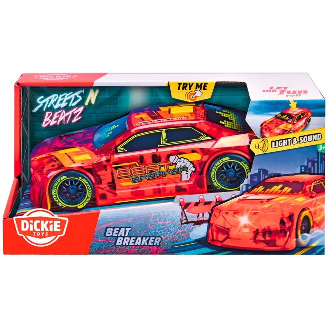 Masina dickie toys beat breaker 20 cm rosu cu lumini si sunete hubs203763010
