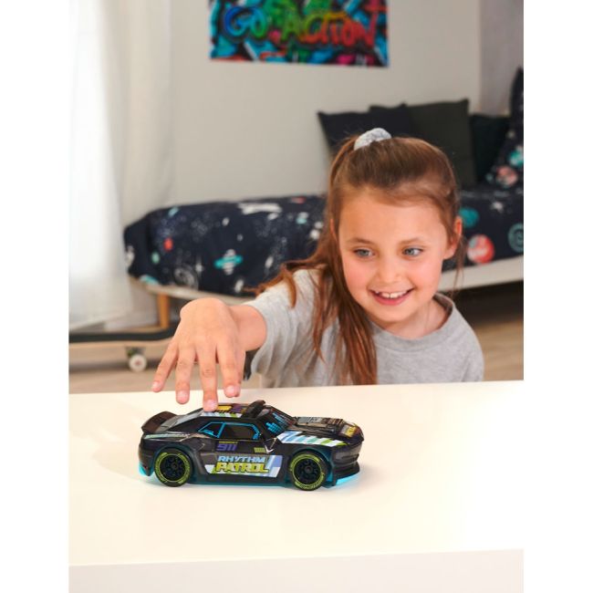 Masina dickie toys rhythm patrol 20 cm negru cu lumini si sunete hubs203763008