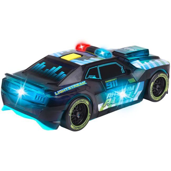 Masina dickie toys rhythm patrol 20 cm negru cu lumini si sunete hubs203763008