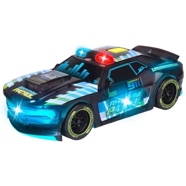 Masina dickie toys rhythm patrol 20 cm negru cu lumini si sunete hubs203763008