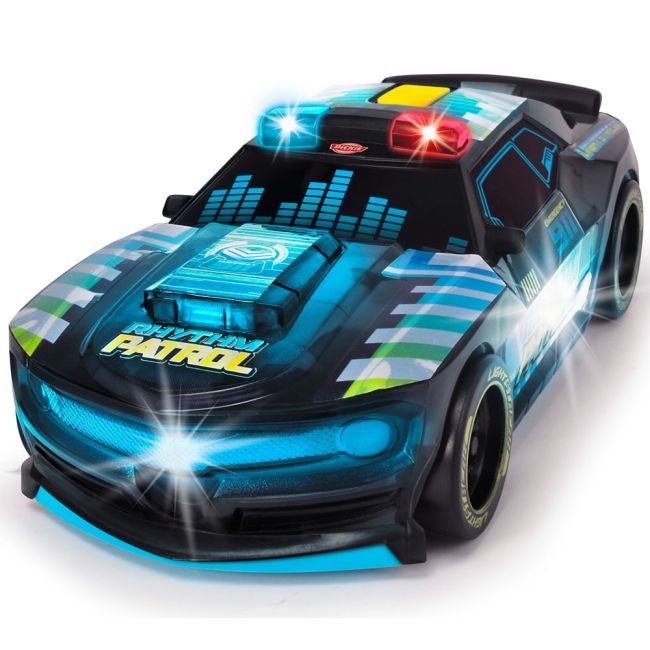Masina dickie toys rhythm patrol 20 cm negru cu lumini si sunete hubs203763008